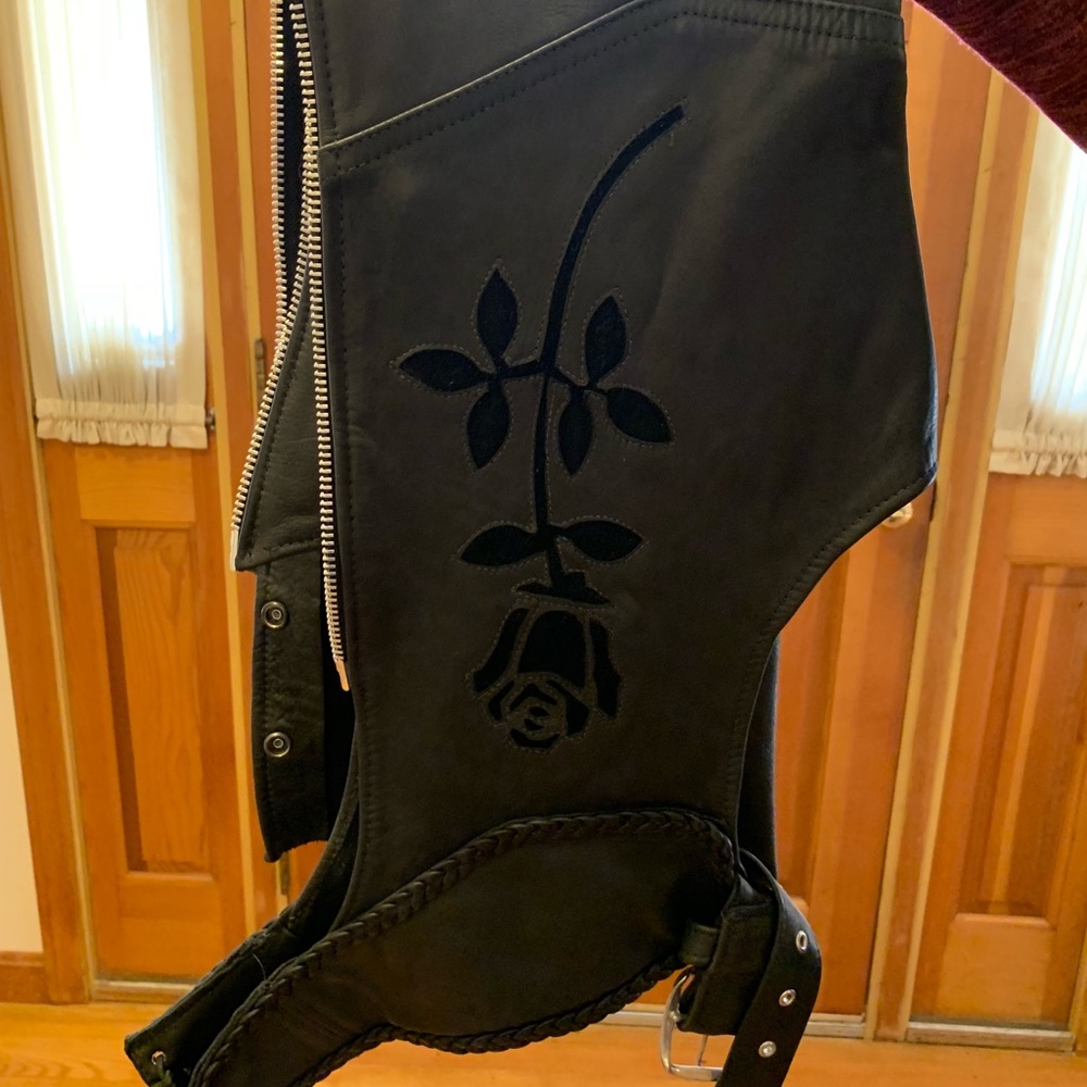 Women’s Authentic Leather Chaps w/ Rose design